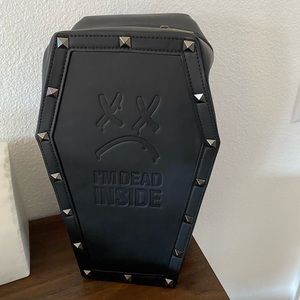 Black Coffin Shaped Goth Alt Emo Backpack “Dead Inside”